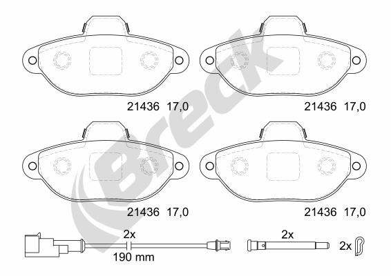 Set placute frana,frana disc 21436 00 702 10 BRECK